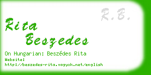rita beszedes business card
